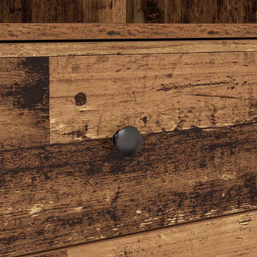 Desk with Storage with Drawer 2 pcs Old Wood 70 x 40 x 76 cm