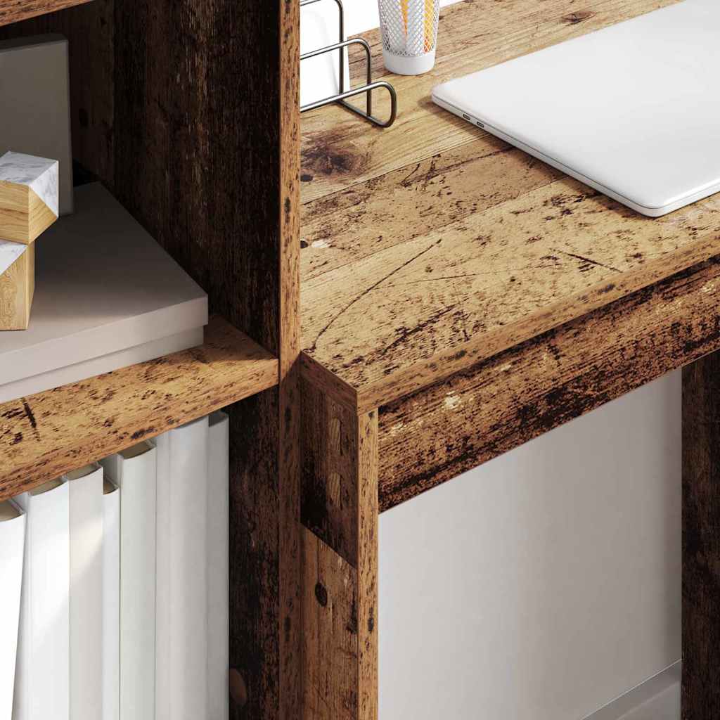 Desk with Storage with Drawer 2 pcs Old Wood 70 x 40 x 76 cm