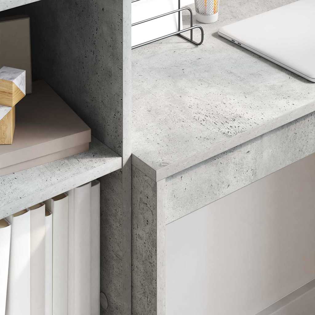 Desk with Storage 2 pcs Concrete Grey 80 x 40 x 76 cm