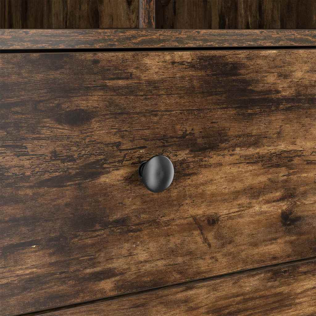 Desk with Storage with Drawer 2 pcs Smoked Oak 80 x 40 x 76 cm