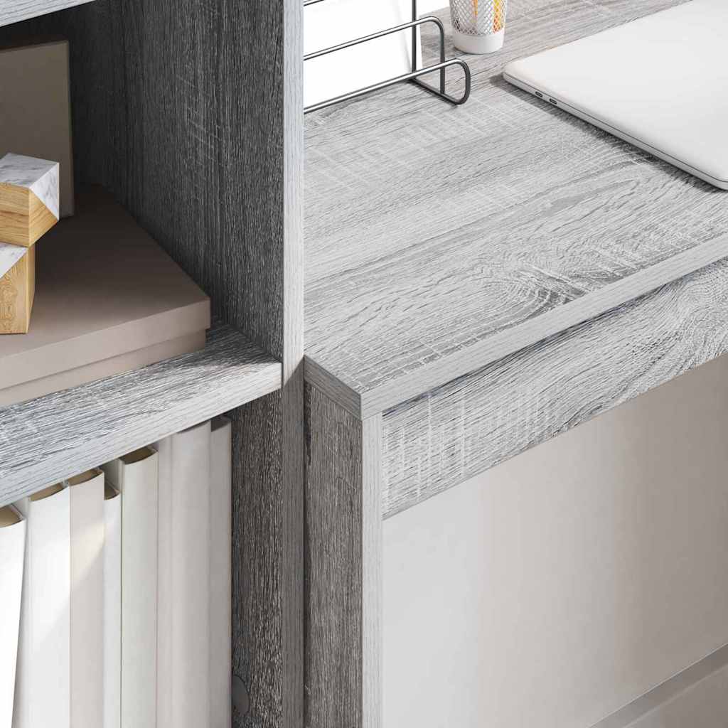 Desk with Storage with Drawer 2 pcs Grey sonoma 80 x 40 x 76 cm