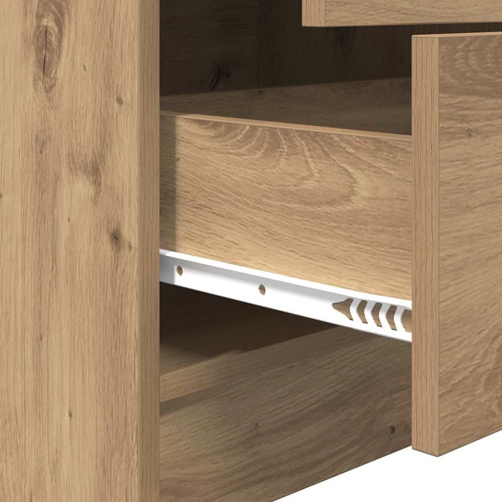 Desk with Storage with Drawer 2 pcs Artisan oak 90 x 40 x 76 cm