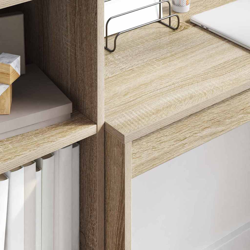 Desk with Storage with Drawer 2 pcs Sonoma Oak 100 x 40 x 76 cm