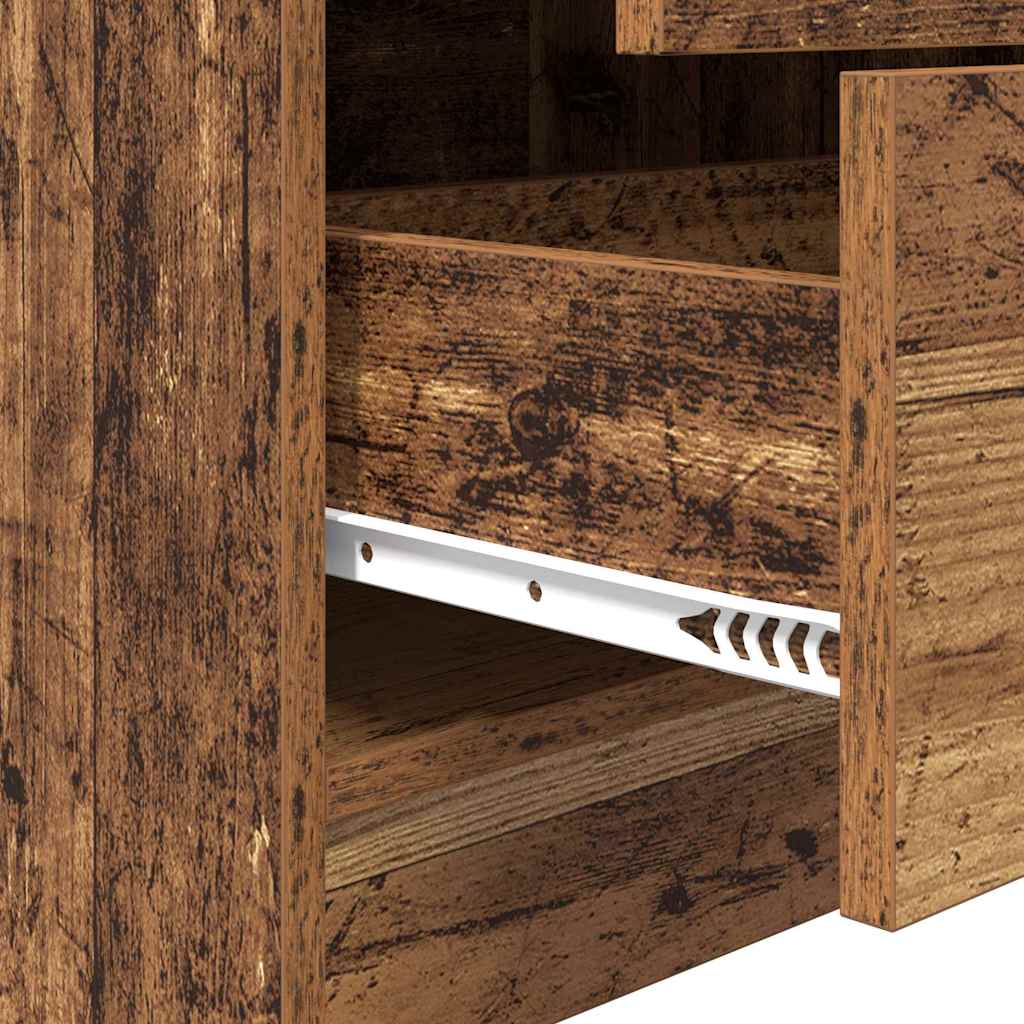 Desk with Storage with Drawer 2 pcs Old Wood 60 x 50 x 76 cm