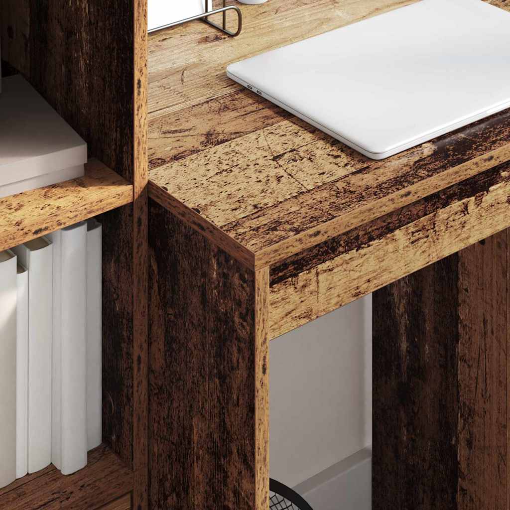 Desk with Storage with Drawer 2 pcs Old Wood 60 x 50 x 76 cm