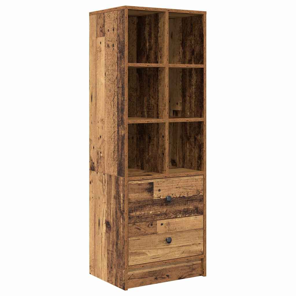Desk with Storage with Drawer 2 pcs Old Wood 60 x 50 x 76 cm
