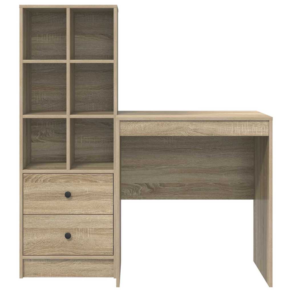 Desk with Storage with Drawer 2 pcs Sonoma Oak 70 x 50 x 76 cm
