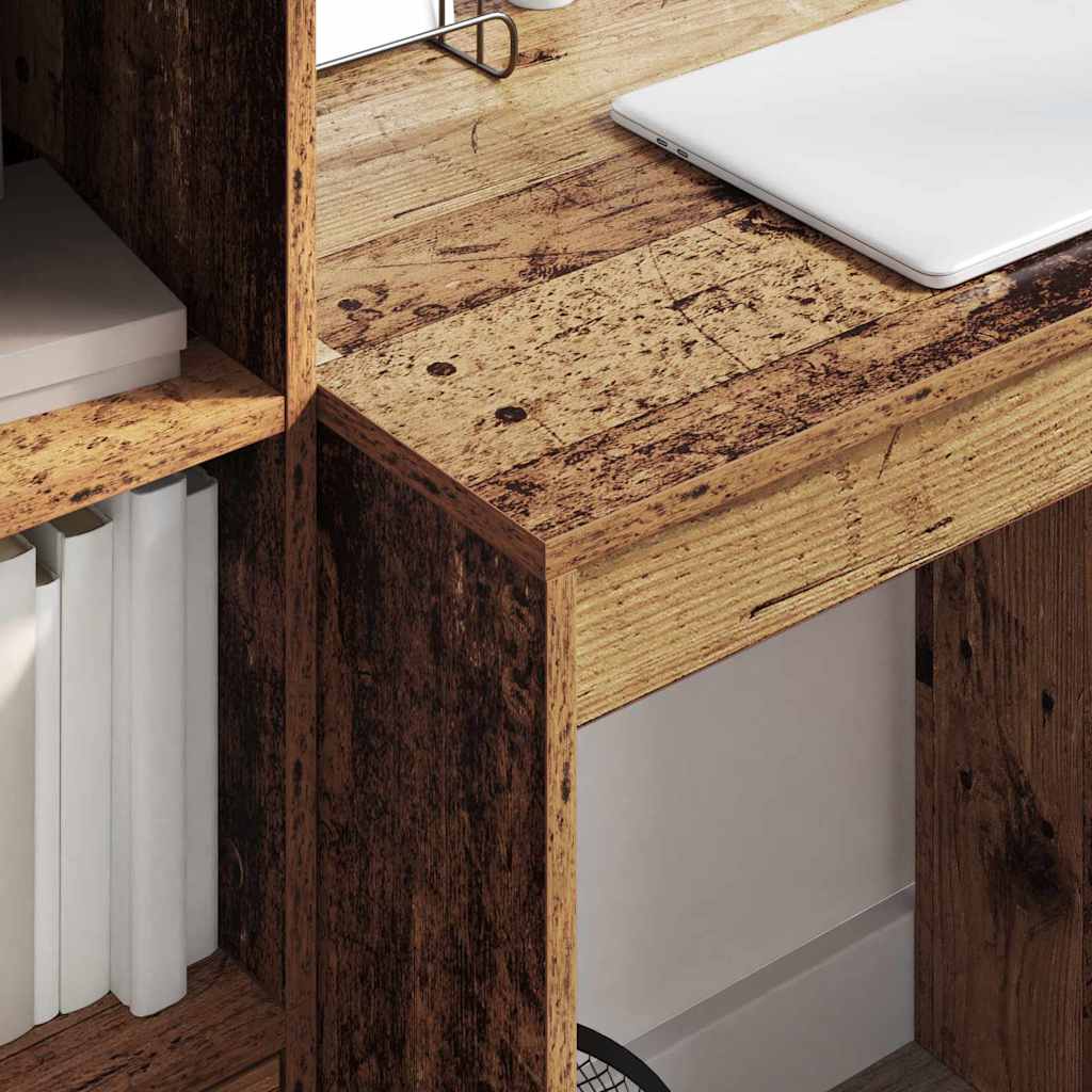 Desk with Storage with Drawer 2 pcs Old Wood 70 x 50 x 76 cm