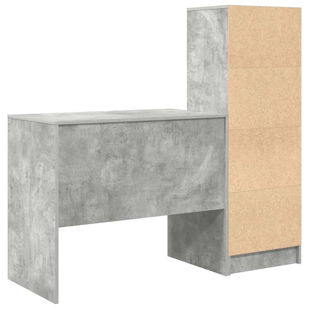 Desk with Storage 2 pcs Concrete Grey 90 x 50 x 76 cm