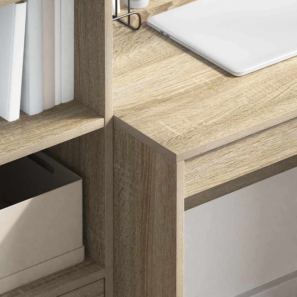 Desk with Storage with Drawer 2 pcs Sonoma Oak 100 x 50 x 76 cm