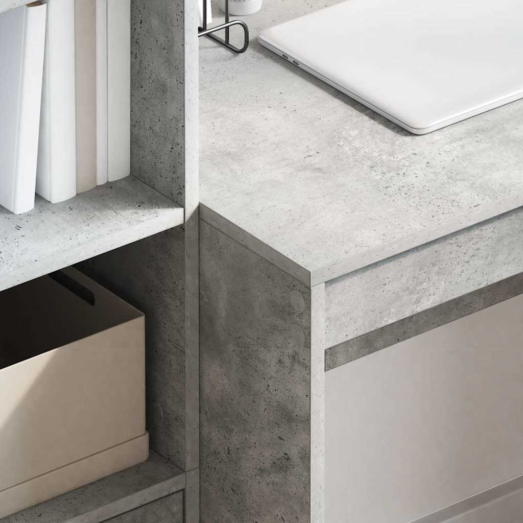 Desk with Storage 2 pcs Concrete Grey 100 x 50 x 76 cm