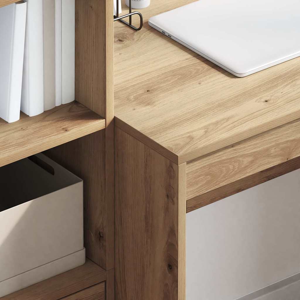 Desk with Storage with Shelf 2 pcs Artisan oak 100 x 50 x 76 cm