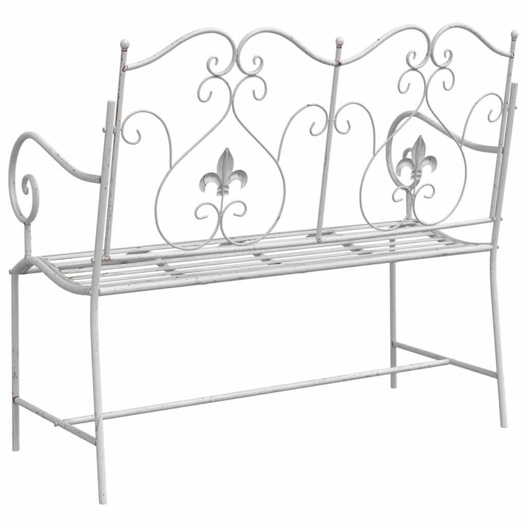 Garden Bench White 104 x 54 x 93cm Steel