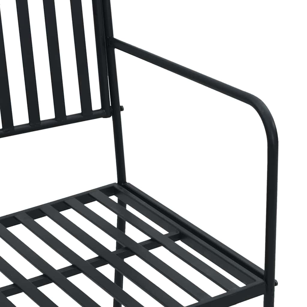 Garden Bench Black 104 x 54 x 93cm Steel