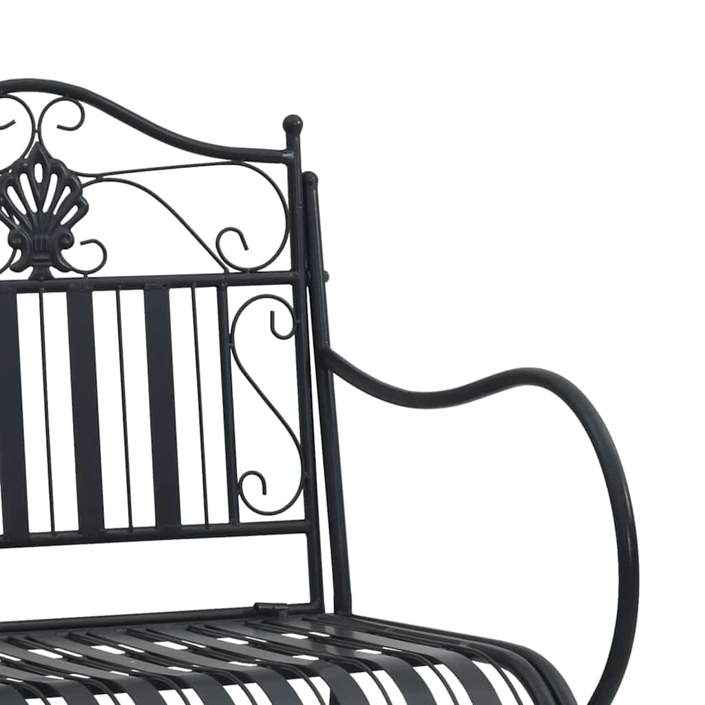 Garden Bench Black 104 x 54 x 93cm Steel