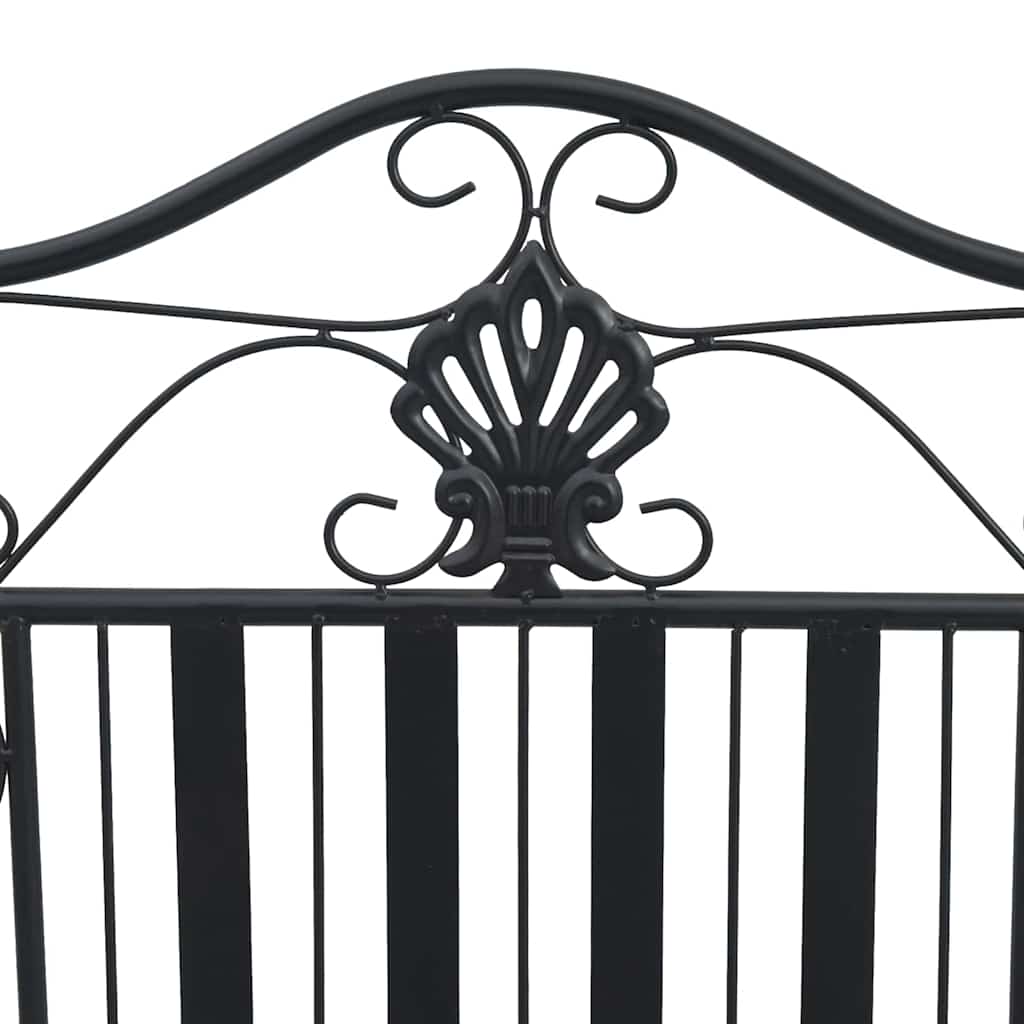 Garden Bench Black 104 x 54 x 93cm Steel