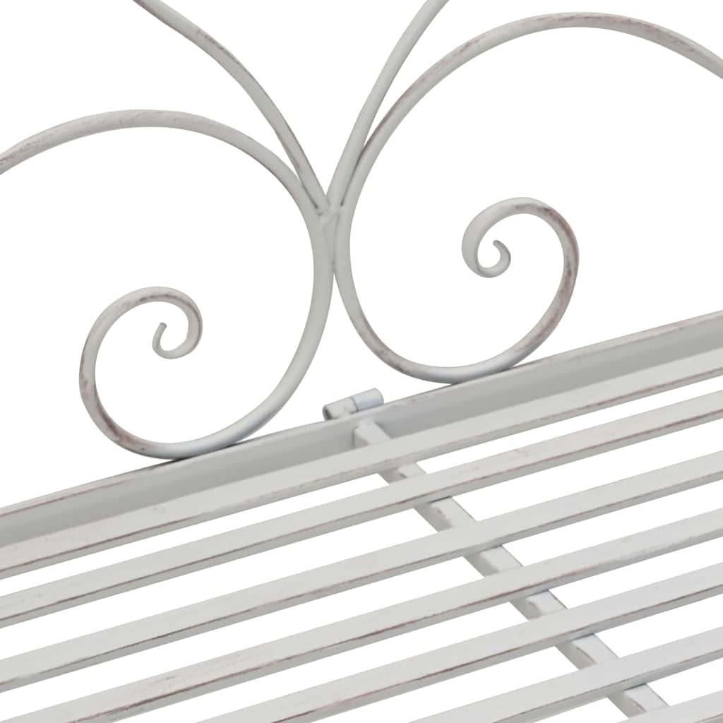 Garden Bench with Cushion White 104 x 54 x 93cm Steel