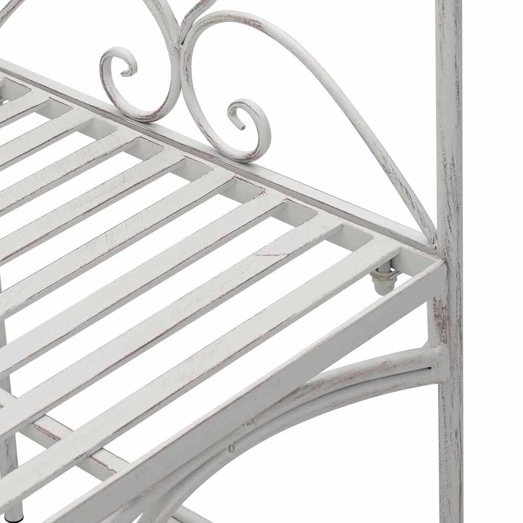 Garden Bench with Cushion White 104 x 54 x 93cm Steel
