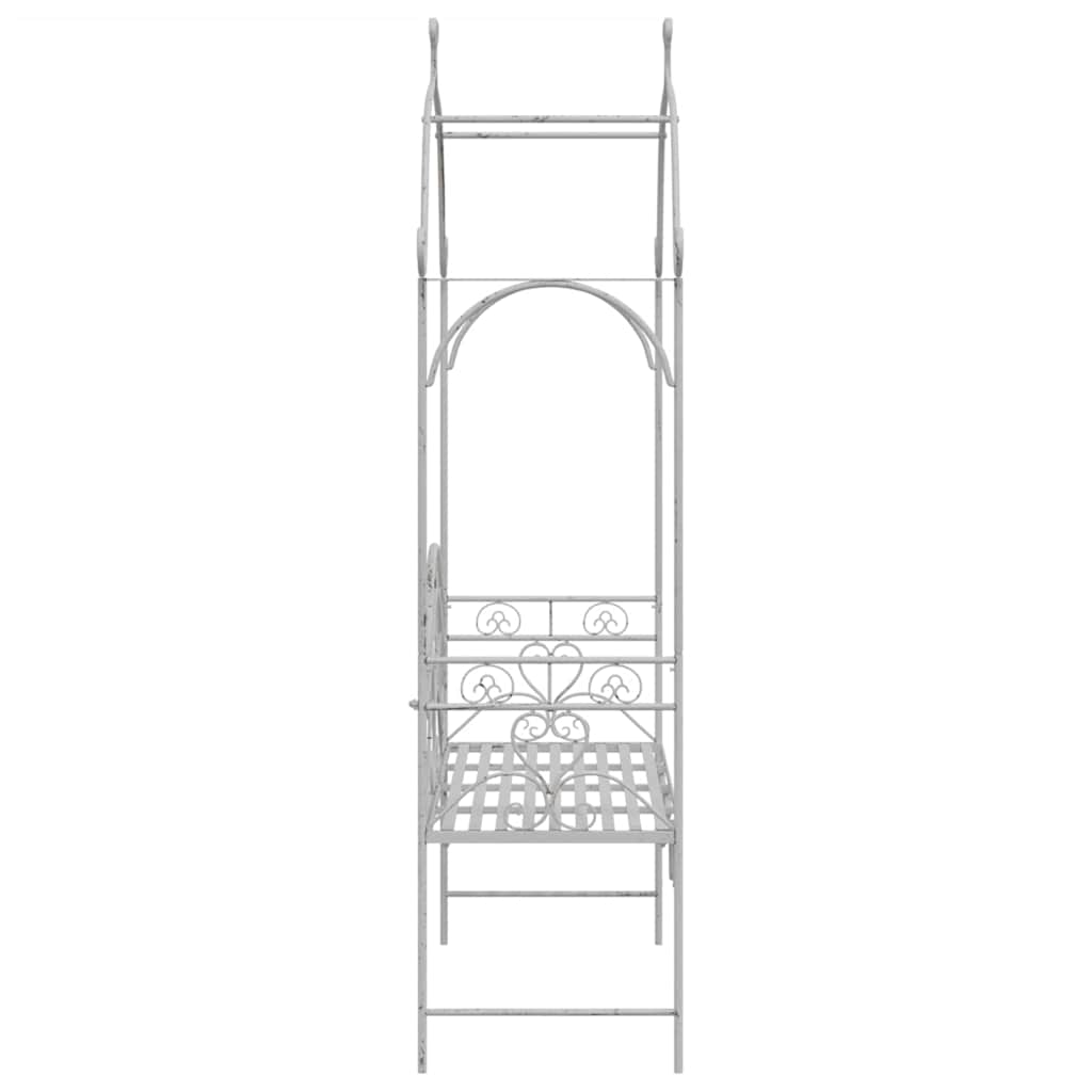 Garden Bench with Cushion White 104 x 54 x 93cm Steel