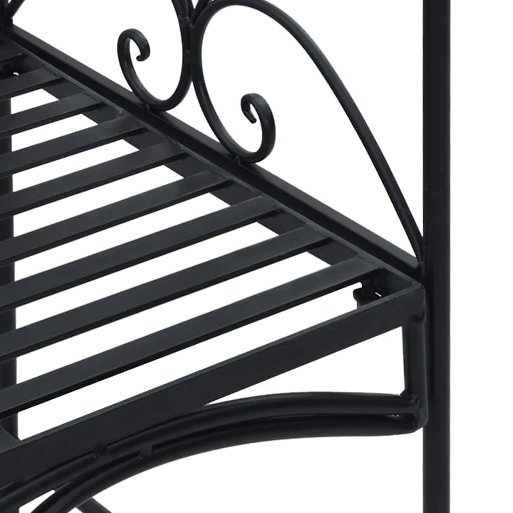Garden Bench with Cushion Black 104 x 54 x 93cm Steel