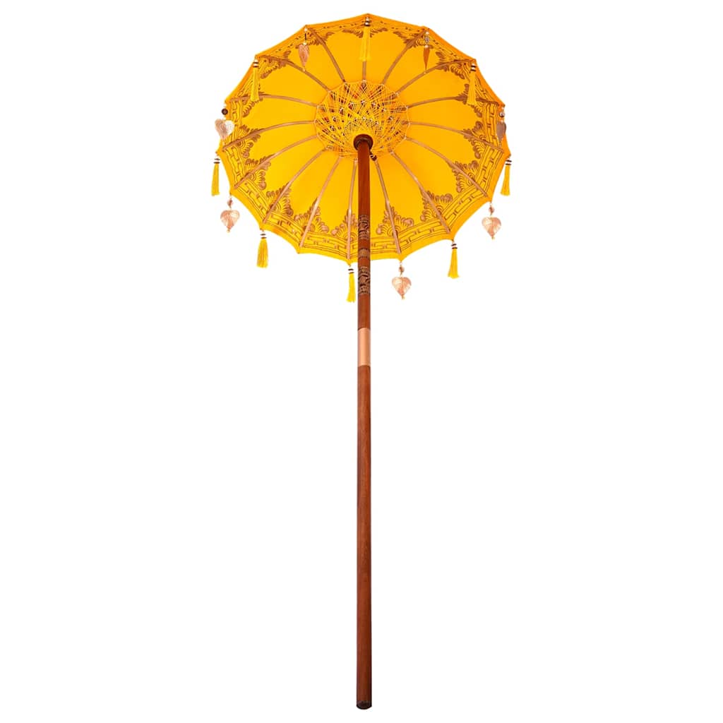Balinese Parasol Yellow (90-100) x 260 cm Cotton and solid wood