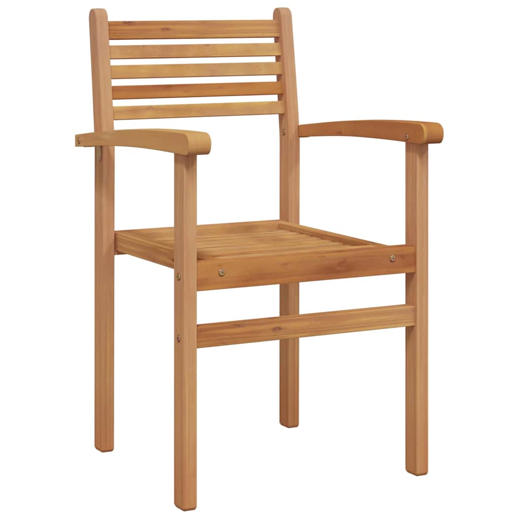 Garden Stacking Chairs 2 pcs Brown 55.5 x 55.5 x 90 cm