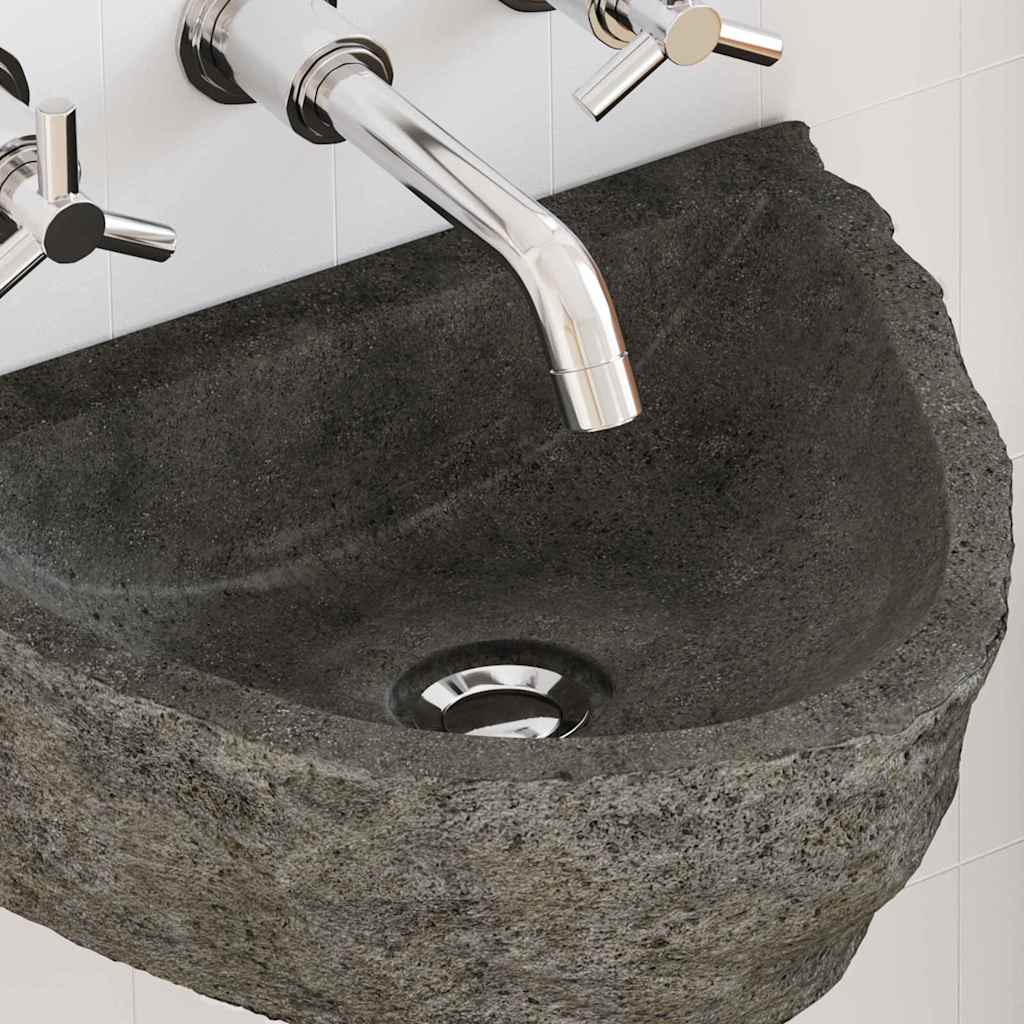 Wall Hung Basin Grey (30-37) x (25-30) x 12 cm River stone