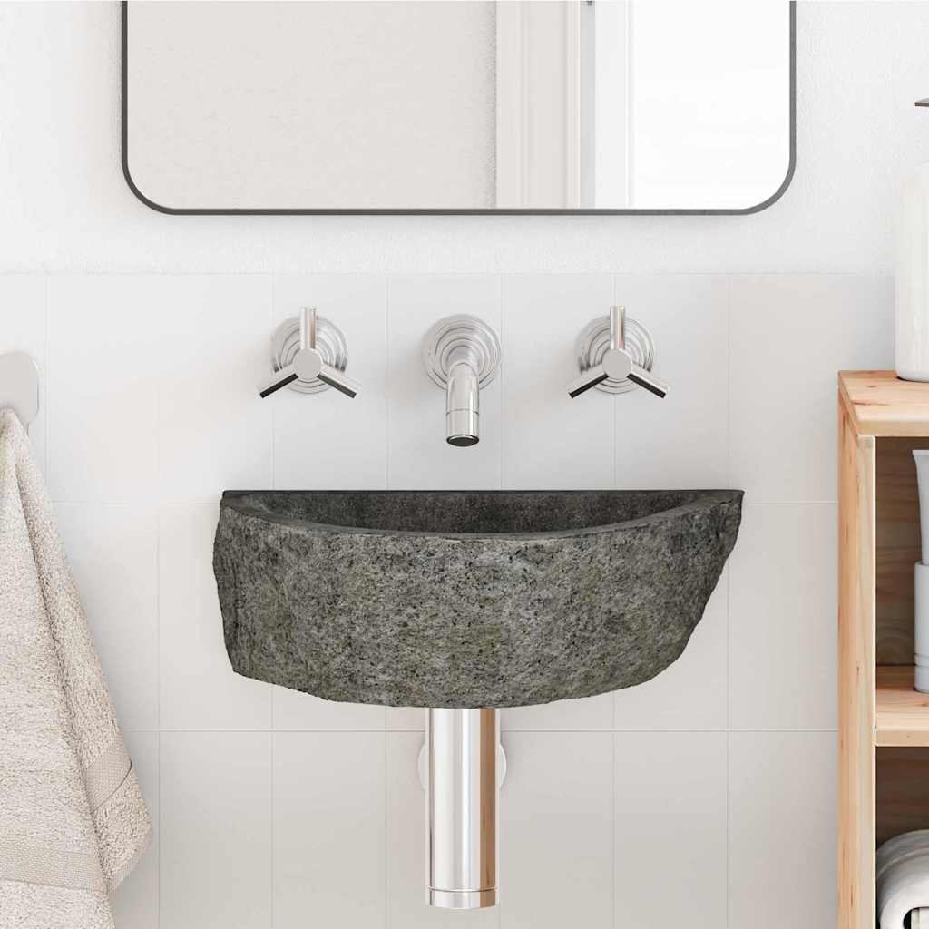 Wall Hung Basin Grey (30-37) x (25-30) x 12 cm River stone