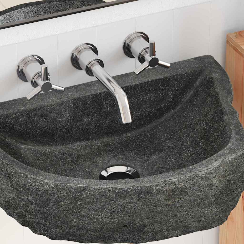 Wall Hung Basin Grey (38-45) x (30-35) x 15 cm River stone