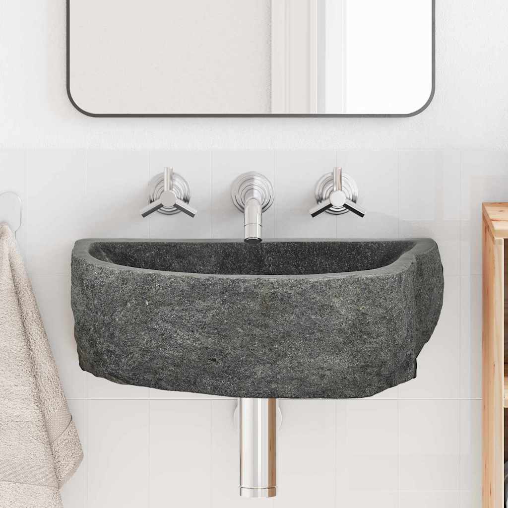 Wall Hung Basin Grey (38-45) x (30-35) x 15 cm River stone
