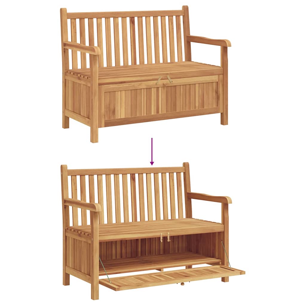Garden Storage Bench Brown 114 x 60 x 90 cm Solid teak wood