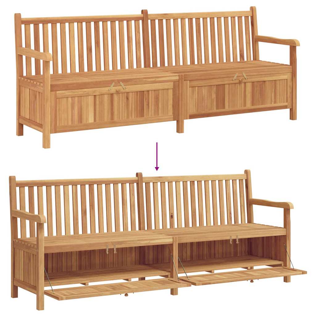 Garden Storage Bench Brown 228 x 60 x 90 cm Solid teak wood