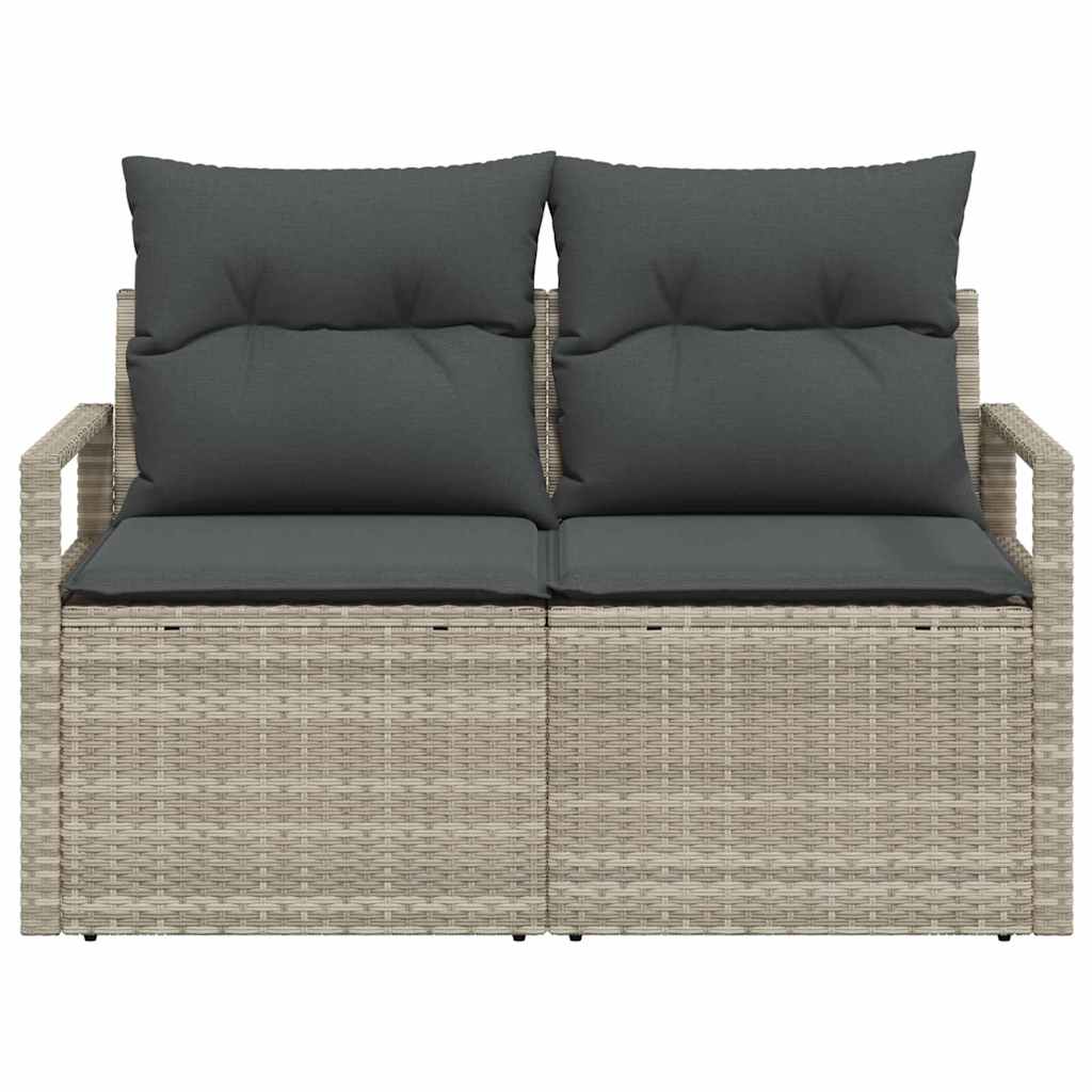 Garden Sofa with Cushion Grey 120 x 62 x 69cm Poly Rattan