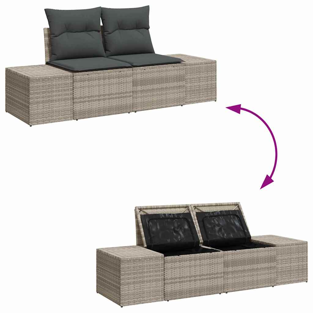 Garden Sofa Grey 123 x 62 x 69cm Poly Rattan