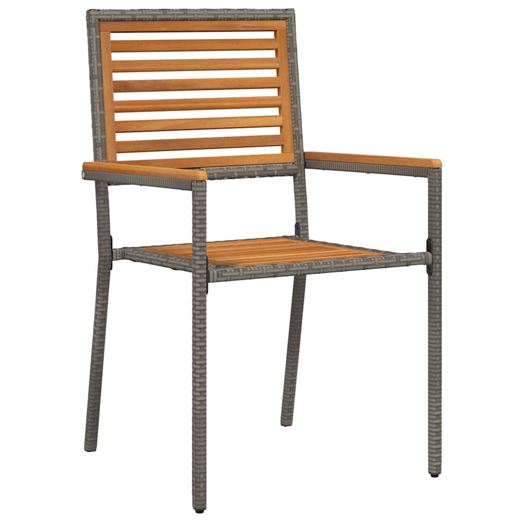Garden Stacking Chairs 2 pcs Brown and Grey