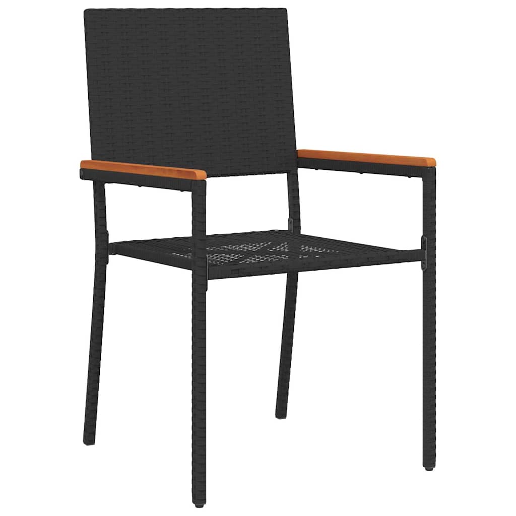 Garden Stacking Chairs 2 pcs Black and Brown