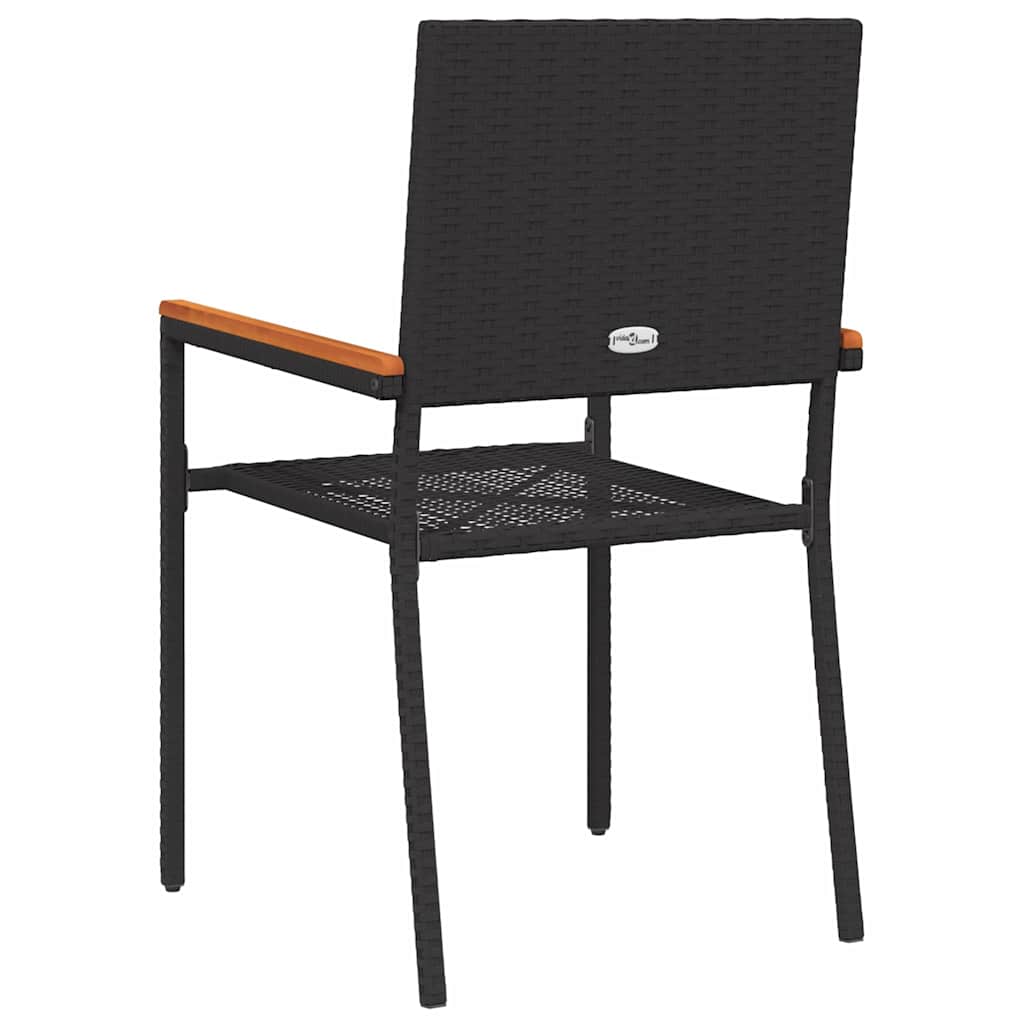 Garden Stacking Chairs 2 pcs Black and Brown