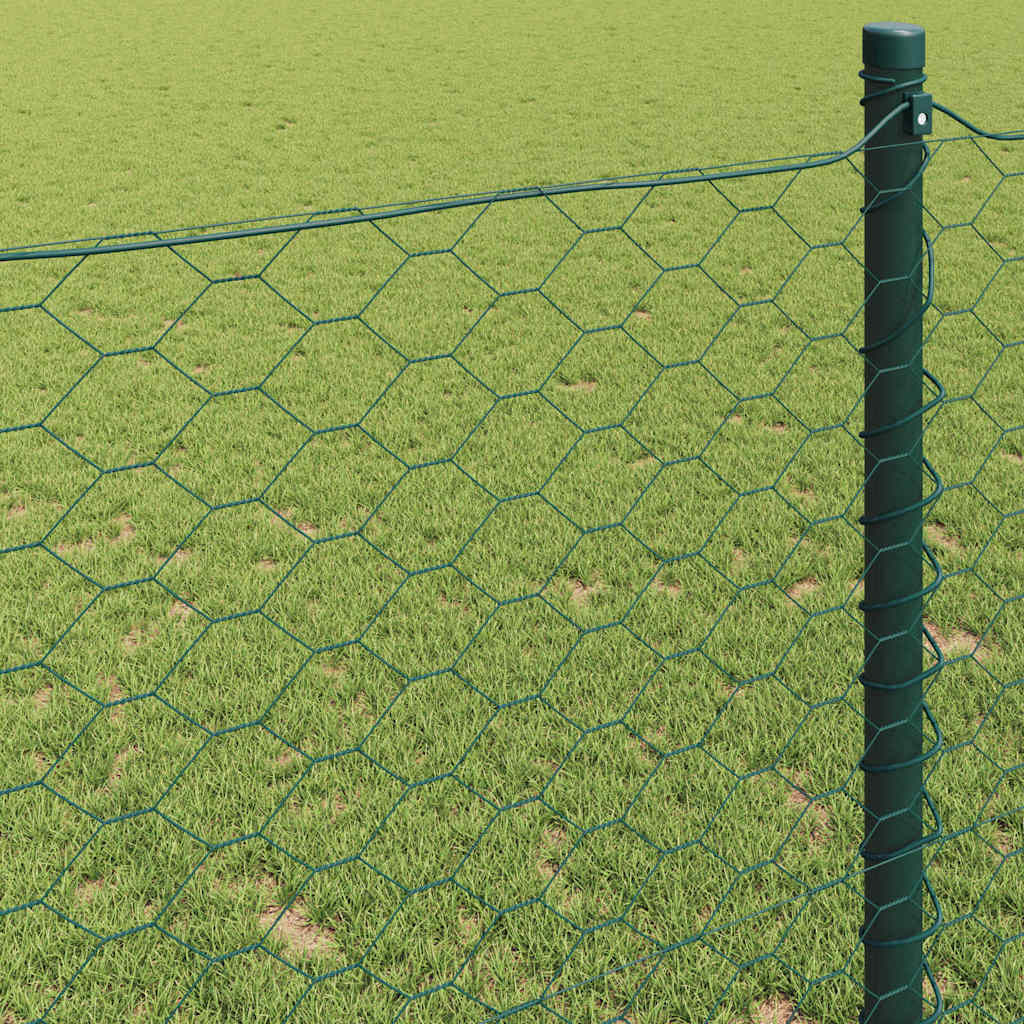 Hexagon Fence Green 0.5 x 100 m Steel