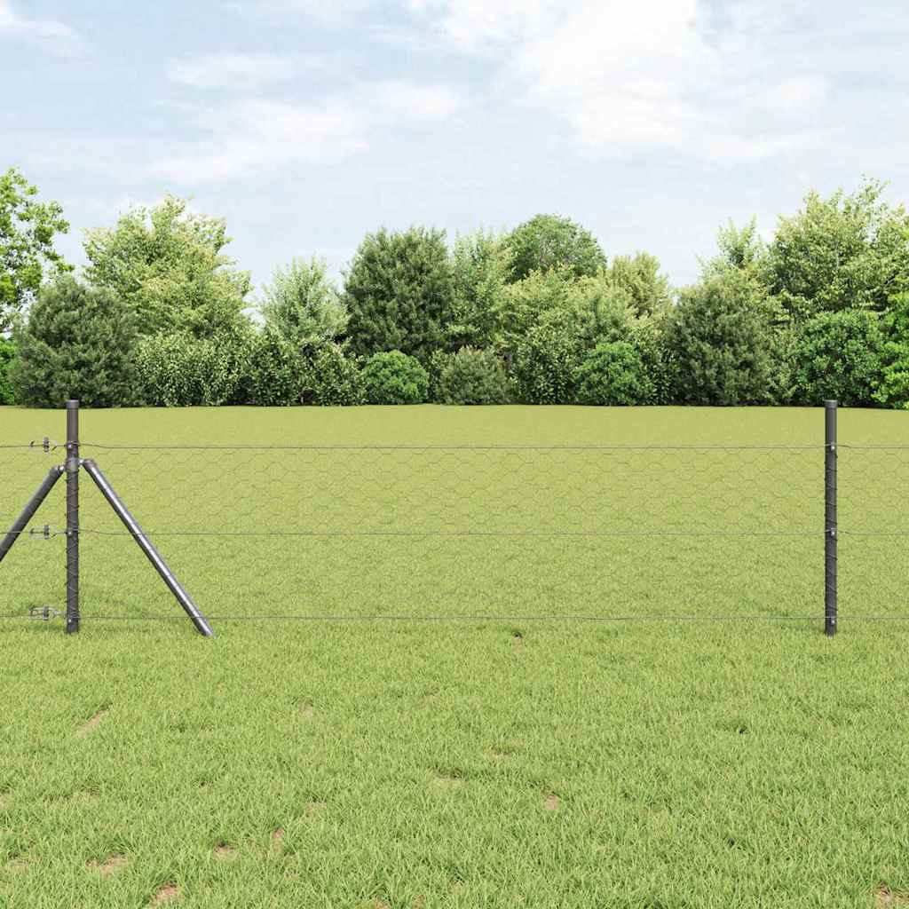 Hexagon Fence Grey 1.5 x 50 m Steel