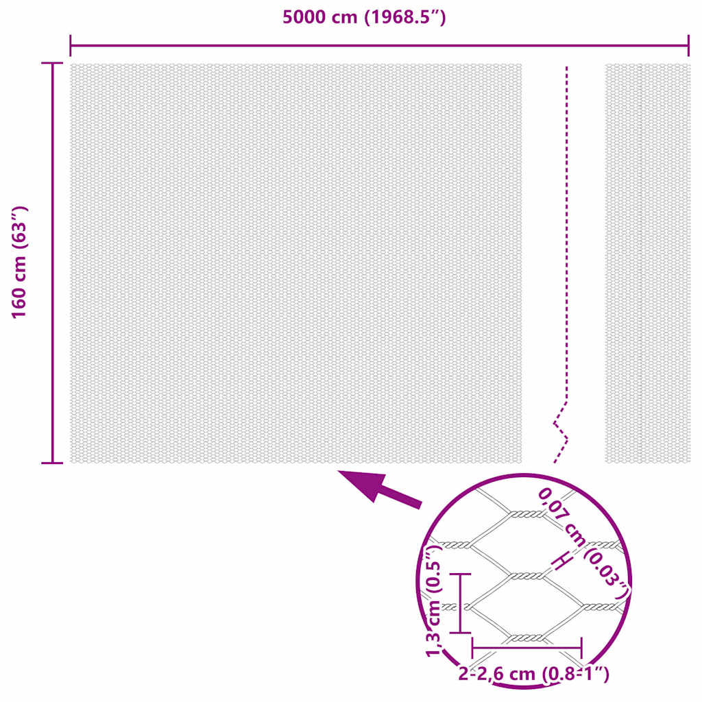 Hexagon Fence Grey 1.6 x 50 m Steel
