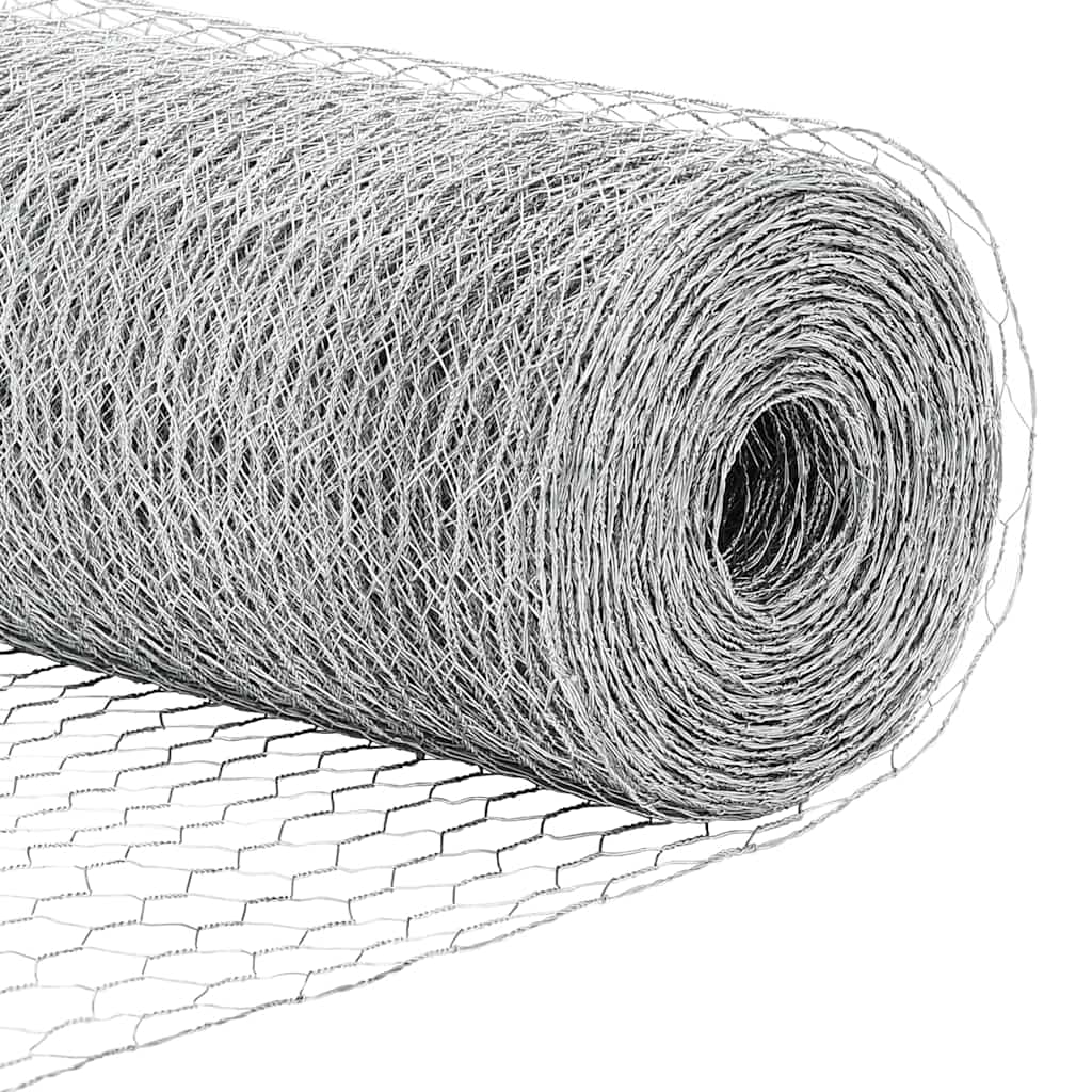 Hexagon Fence Silver 1 x 10 m Galvanised steel