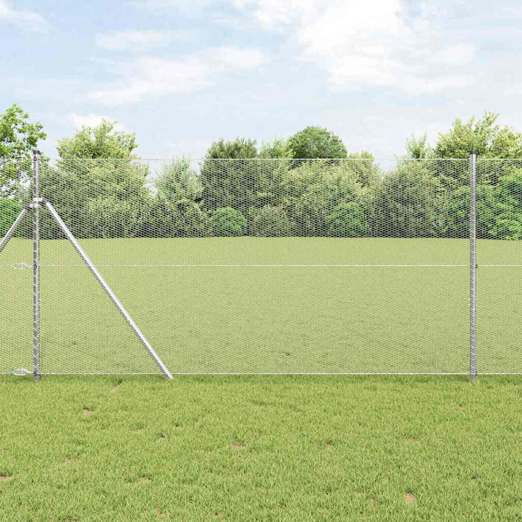 Hexagon Fence Silver 1 x 10 m Galvanised steel