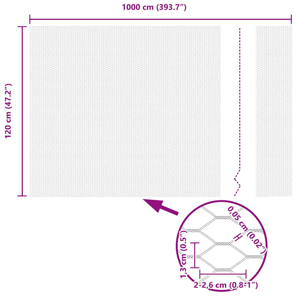 Hexagon Fence Silver 1.2 x 10 m Galvanised steel