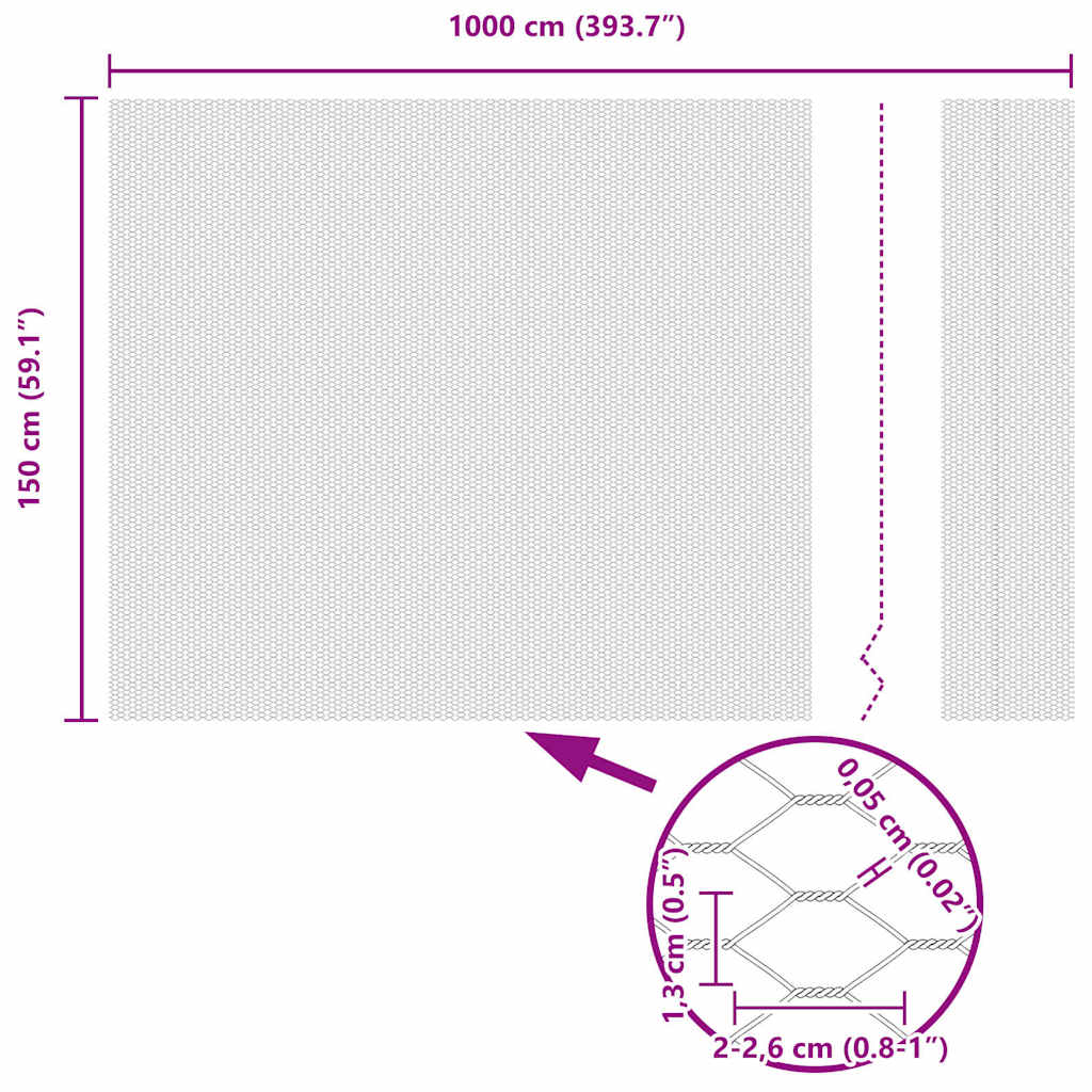Hexagon Fence Silver 1.5 x 10 m Galvanised steel