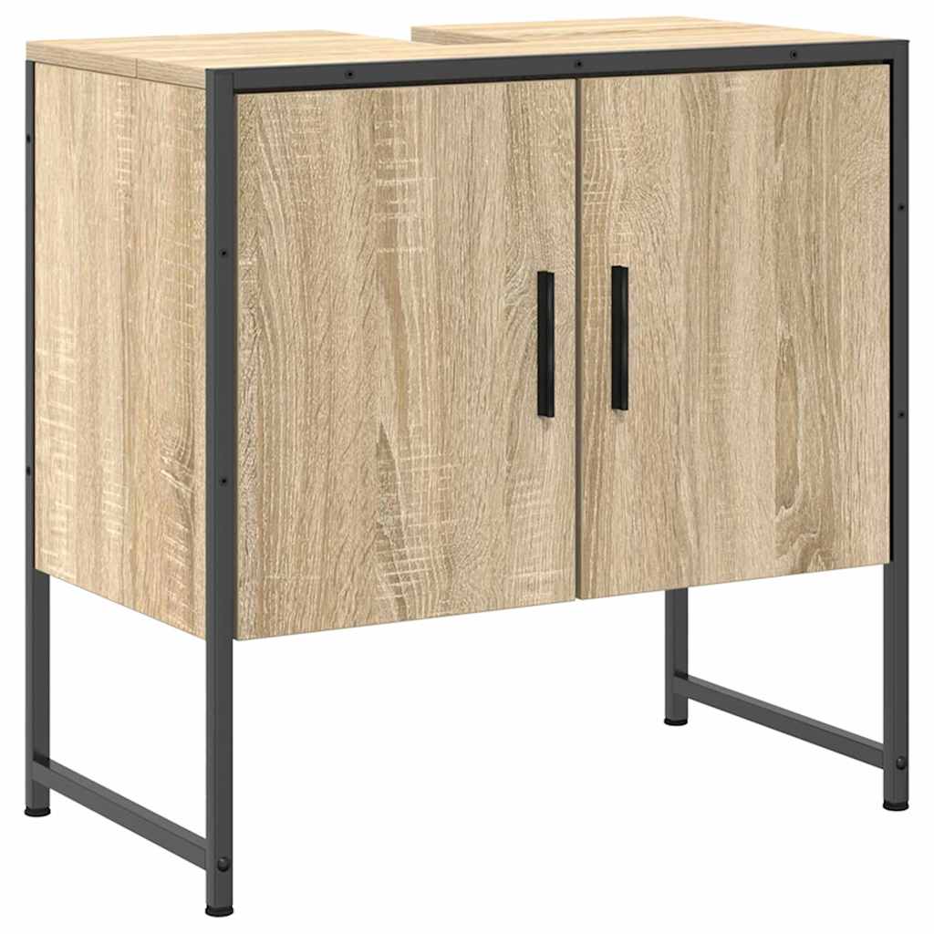 Bathroom Furniture Set with Shelf 3 pcs Brown 60 x 33 x 60 cm