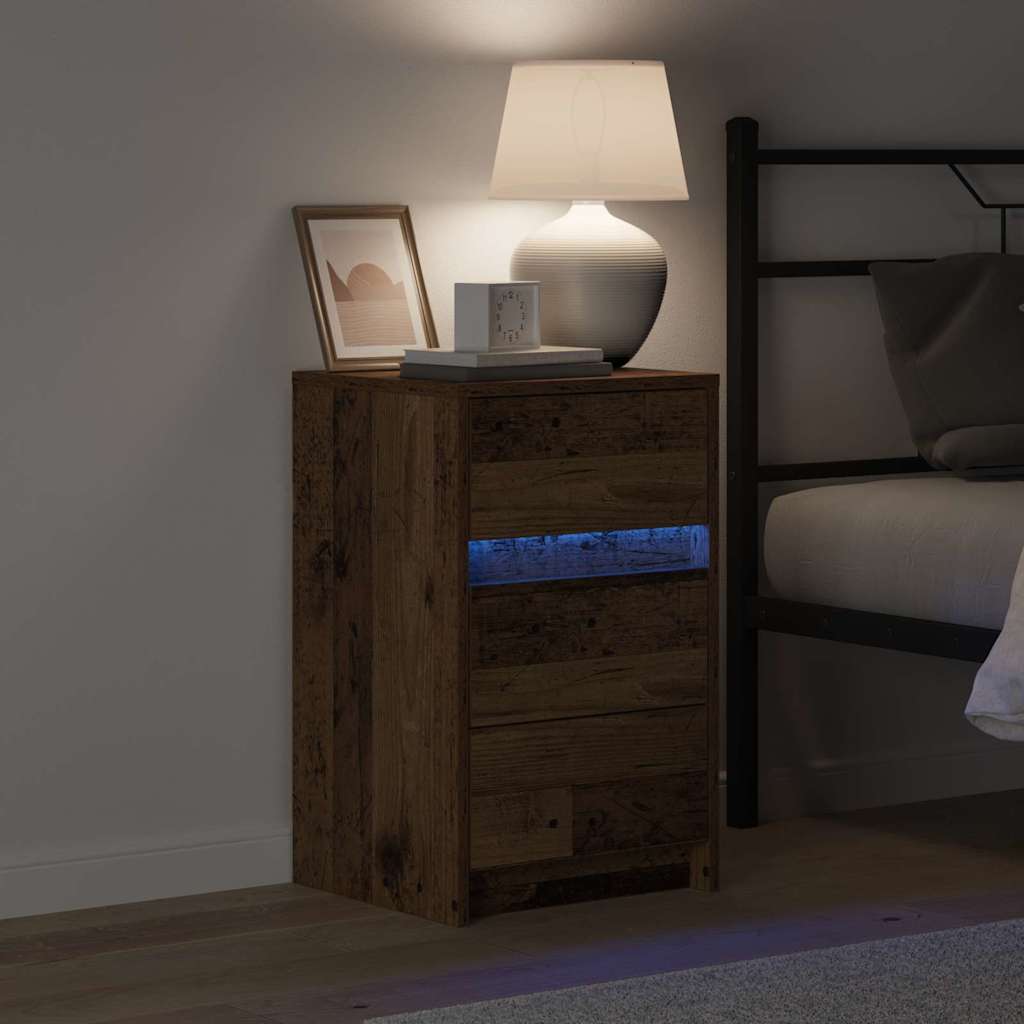 Bedside Cabinet with Old wood 38 x 34 x 61 cm Engineered wood
