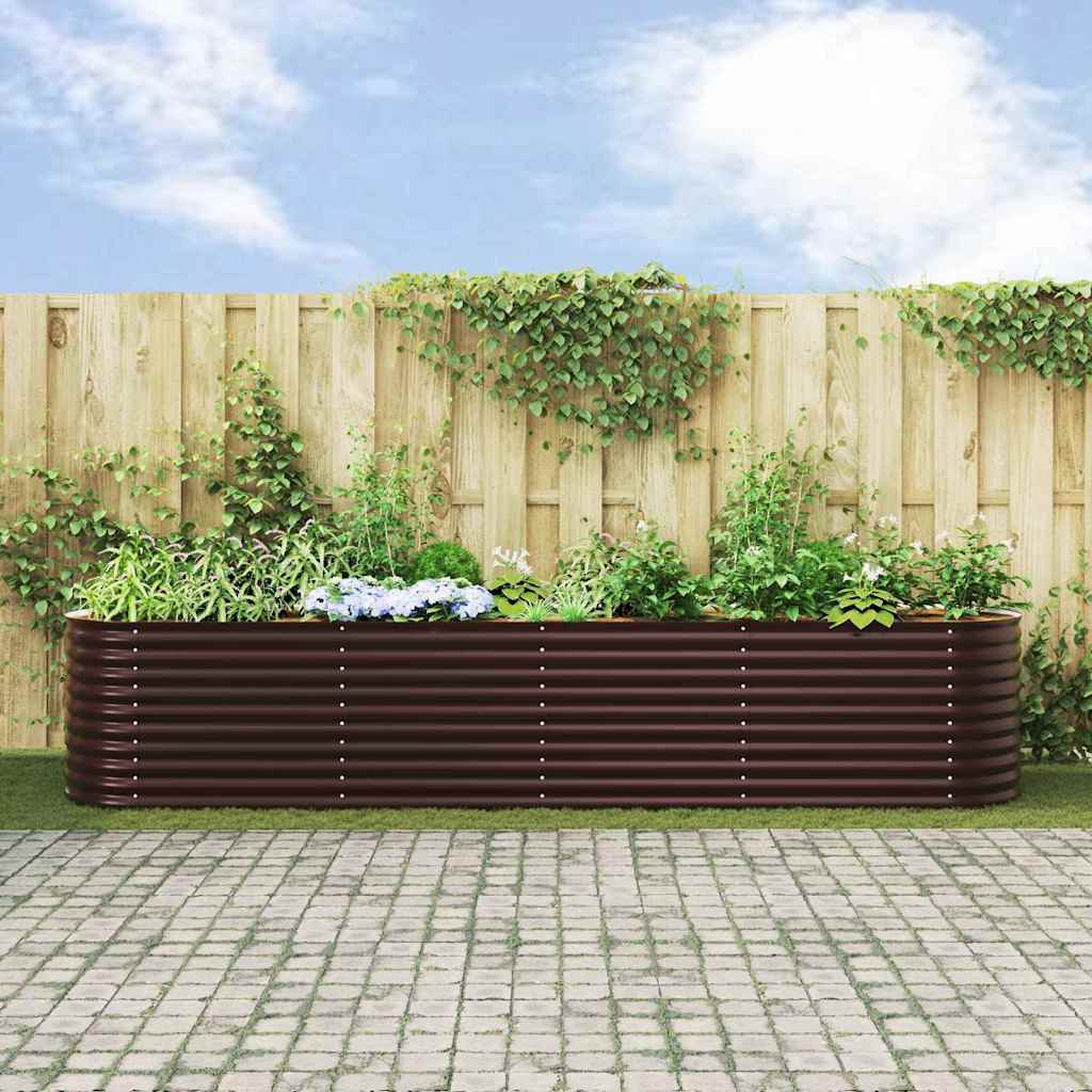 Garden Raised Bed Brown 400 x 80 x 81 cm Steel