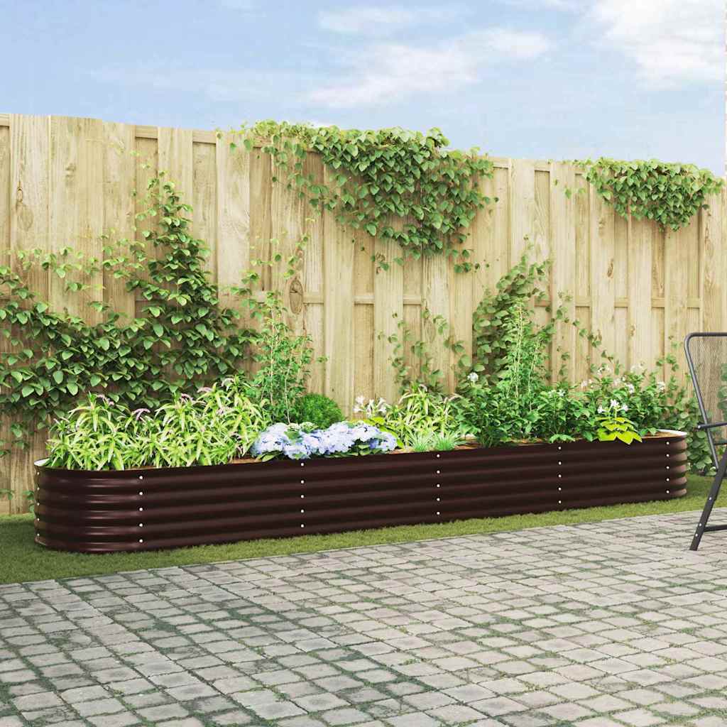 Garden Raised Bed Brown 400 x 80 x 44 cm Steel