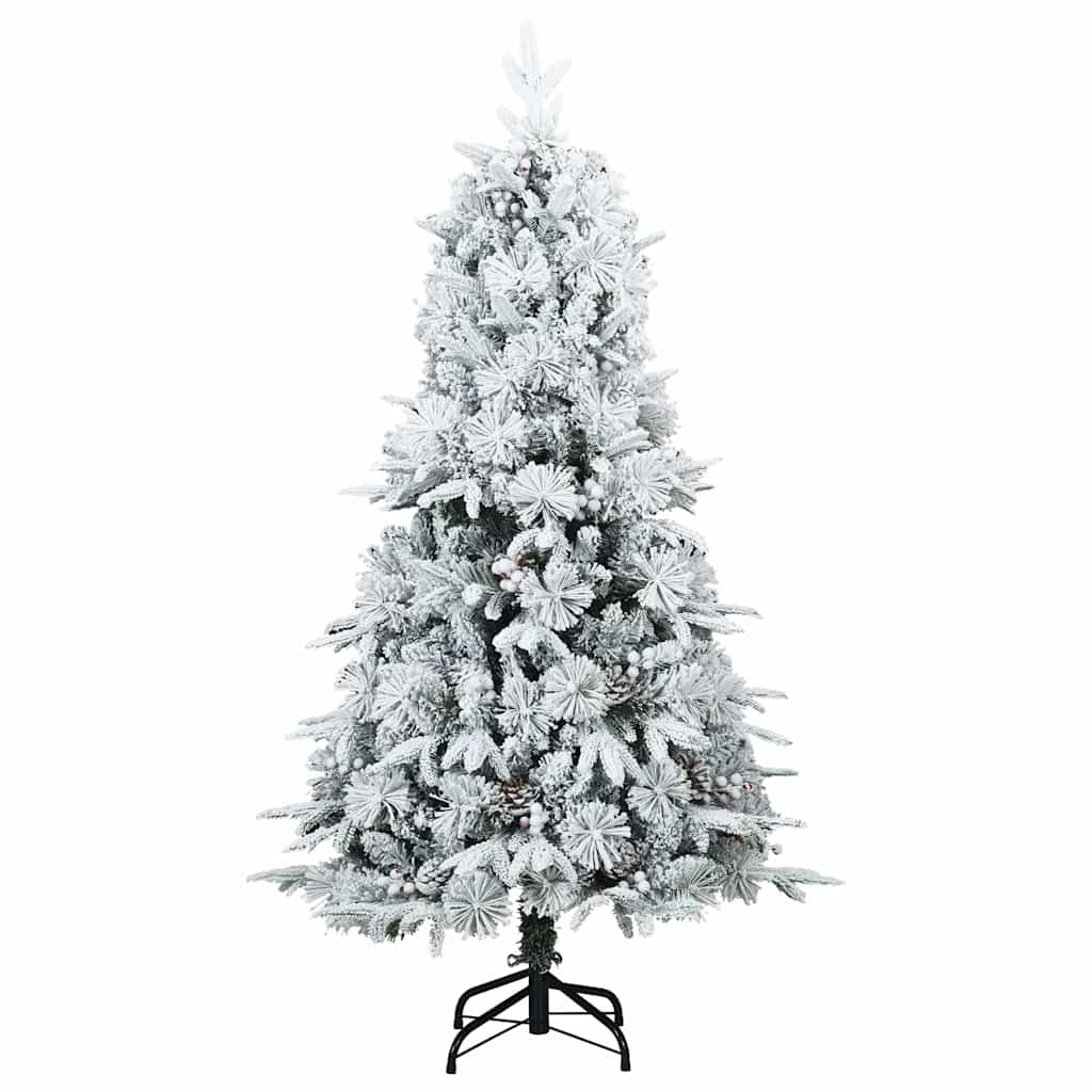 Artificial Hinged Christmas Tree Snow Flocked White 150 cm