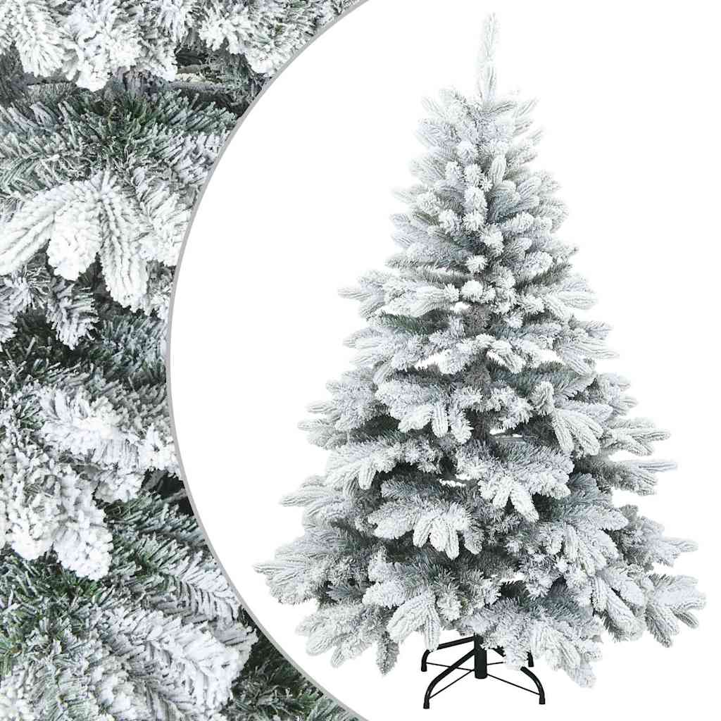 Modern Artificial Hinged Christmas Tree Snow Flocked White